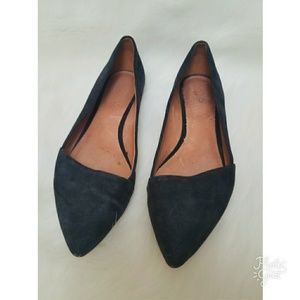 Madewell Mia Flats in Black Suede